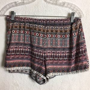 Pink Republic Boho Print Lightweight Fabric Shorts